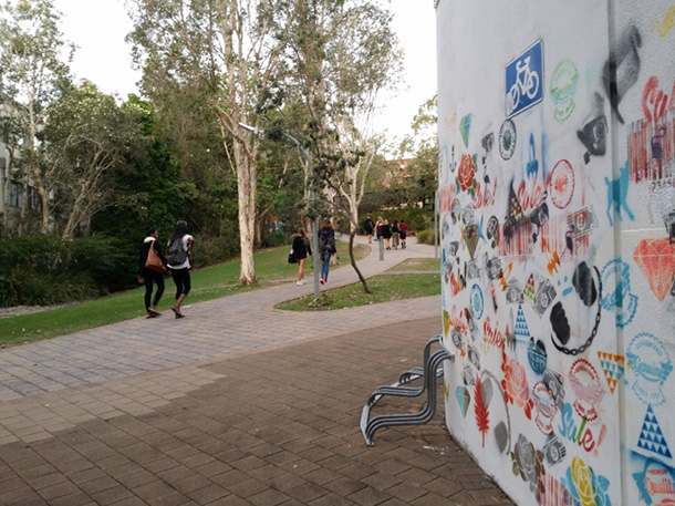 Uphill path at Gold Coast campus