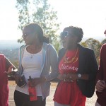 Mpho and friends laughing at Mt Gravatt Lookout
