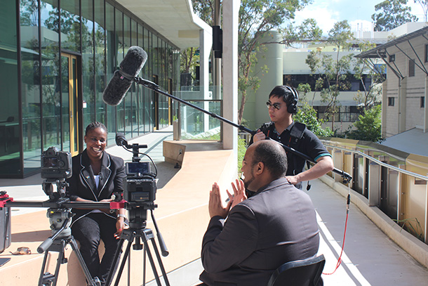 Behind the scenes of Mpho's interview filming