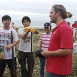 Joel with student volunteers