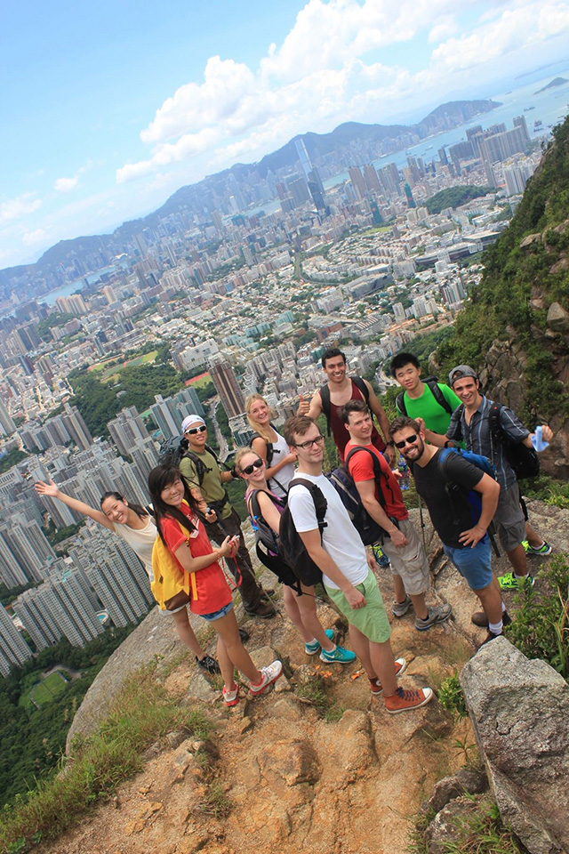 Hiking group, Lion Rock, Hong Kong