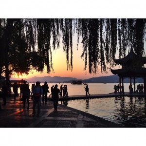 Sunset at lake Xihu, Hangzhou