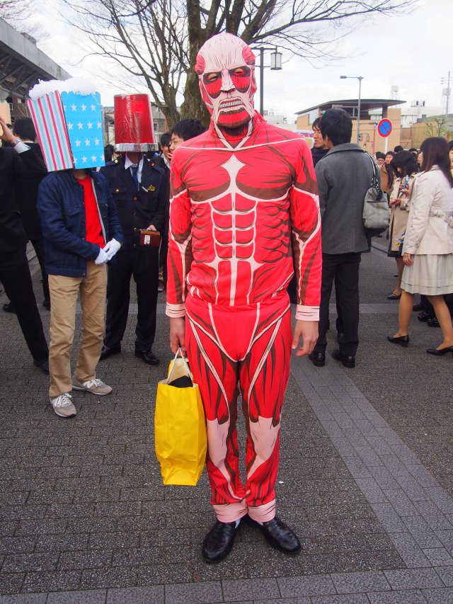 Colossal titan from Attack on Titan.