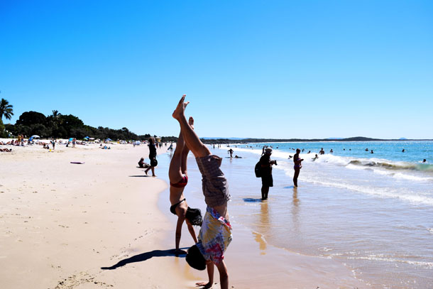 Chiharu and me doing a handstand