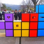 Students are being blocks of Tetris.
