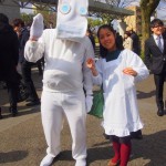 Students dressed as Moomin.