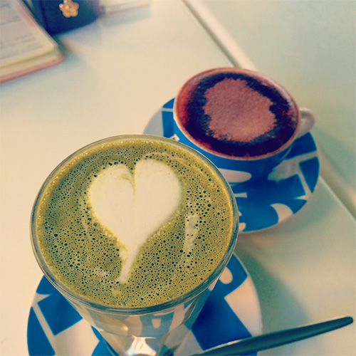 Green Tea Latte and Cappuccino
