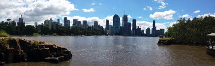 Image of Brisbane City skyline from across the river.