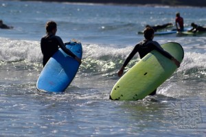 You start off with soft boards, so you don't hurt yourself or others