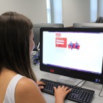 A student using a PC