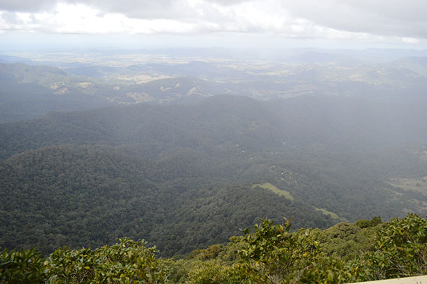 View from Springbrook in the Gold Coast hinterland. 