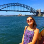 Melissa on a boat in Sydney Harbour