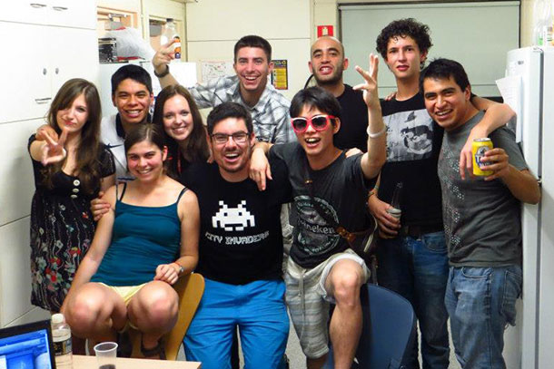 Sergio and flatmates in Nathan accommodation.