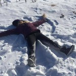 Brianna makes a snow angel