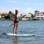 Up on the paddle board
