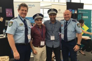 Anand and Babin meeting the local police.