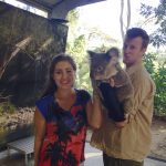 Getting my photo with Morgan the Koala at Currumbin