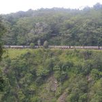 View of the train from the Barron Falls platform