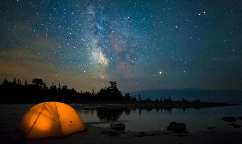 Camping under the night stars in Australia