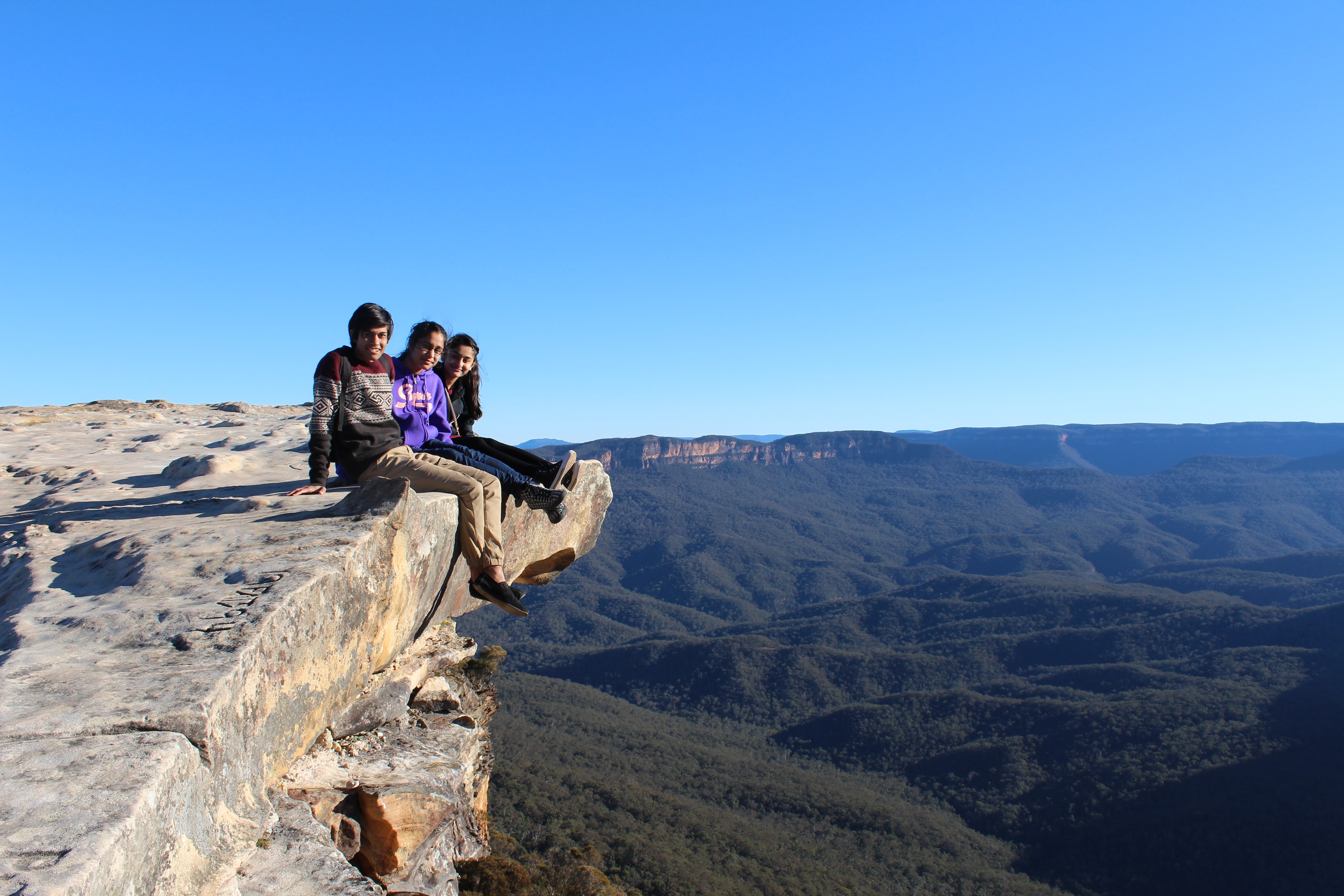 Sitting on the cliff edge of The Blue Mountains, Sydney